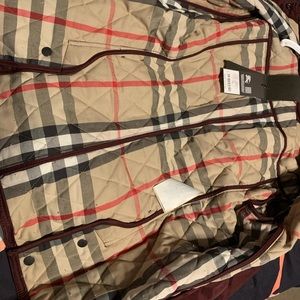 Burberry Quilted Jacket Signature Check Plaid